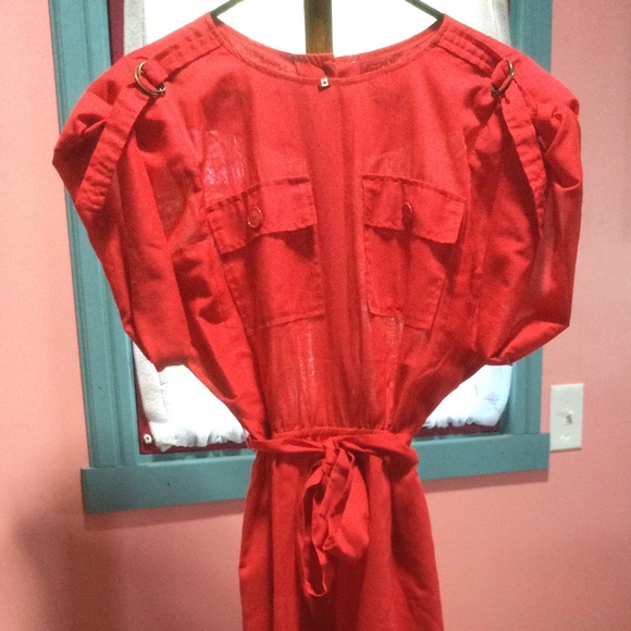 Great for Canada Day Celebrations! LaBelle Red Polyester cotton,Jumpsuit size 8. - Picture 2 of 6